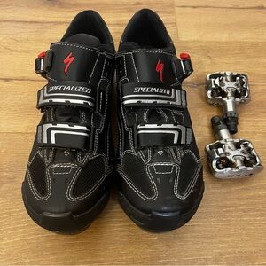 Specialized Cycling shoes with pedals Men’s size 10/43 6115 3143 black & red